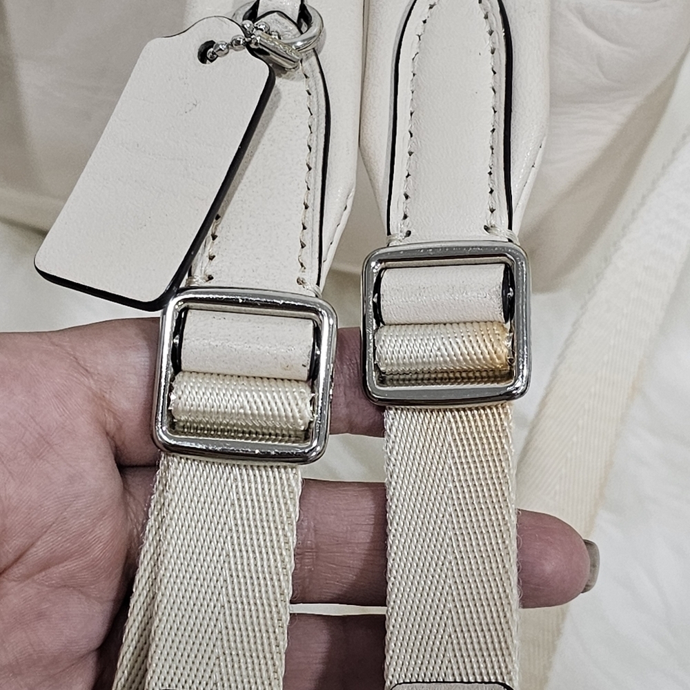 Coach Ivory Croc-Embossed Backpack - Picture 9 of 15